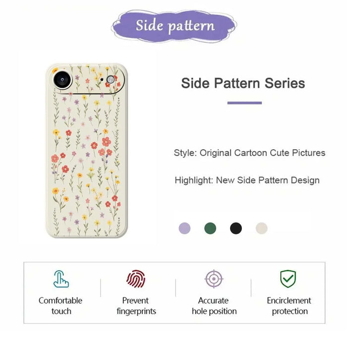 For iPhone Air Case Flowers and Grass Pattern Printing Straight Edge TPU Phone Back Cover - Beige - 2