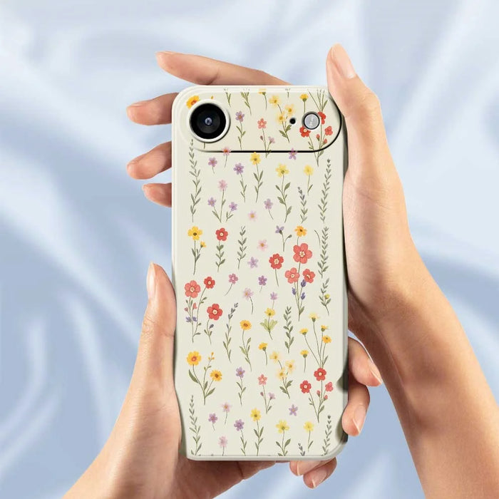 For iPhone Air Case Flowers and Grass Pattern Printing Straight Edge TPU Phone Back Cover - Beige - 6