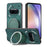 For Nothing Phone (3a) Phone Case with Rotating Kickstand Stress Relief Retro Leather Back Cover - Green - 2