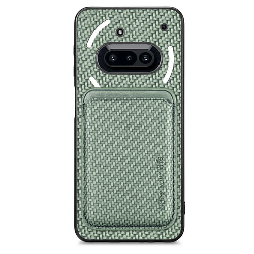 For Nothing Phone (3a) Case Magnetic Detachable Card Holder Phone Back Cover - Green - 1