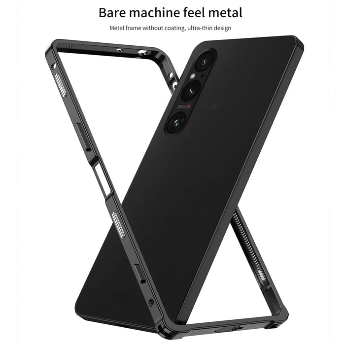 For Sony Xperia 1 VI Bumper Cases Metal Frame Heat Dissipation Cover - Black - 2
