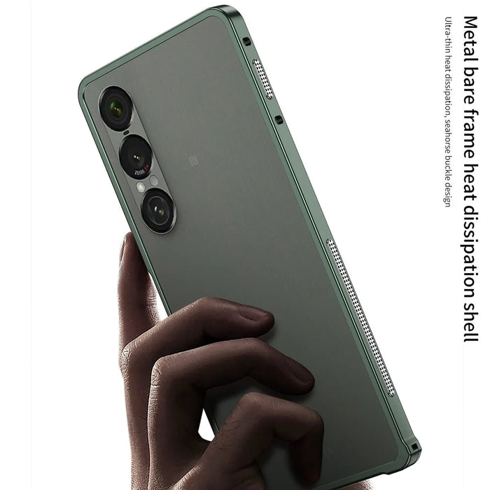 For Sony Xperia 1 VI Bumper Cases Metal Frame Heat Dissipation Cover - Black - 3