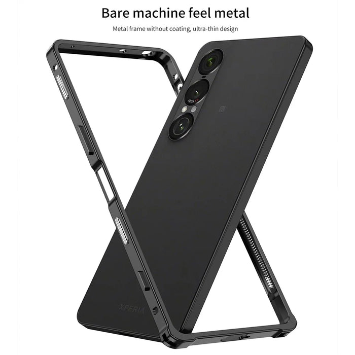 For Sony Xperia 1 VII Bumper Case Metal Frame Heat Dissipation Cover - Black - 2