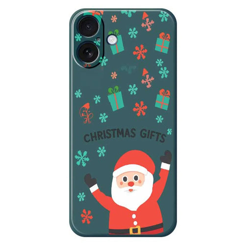 For iPhone 17 Case Christmas Gifts Pattern Printing Straight Edge TPU Phone Back Cover - Green - 1