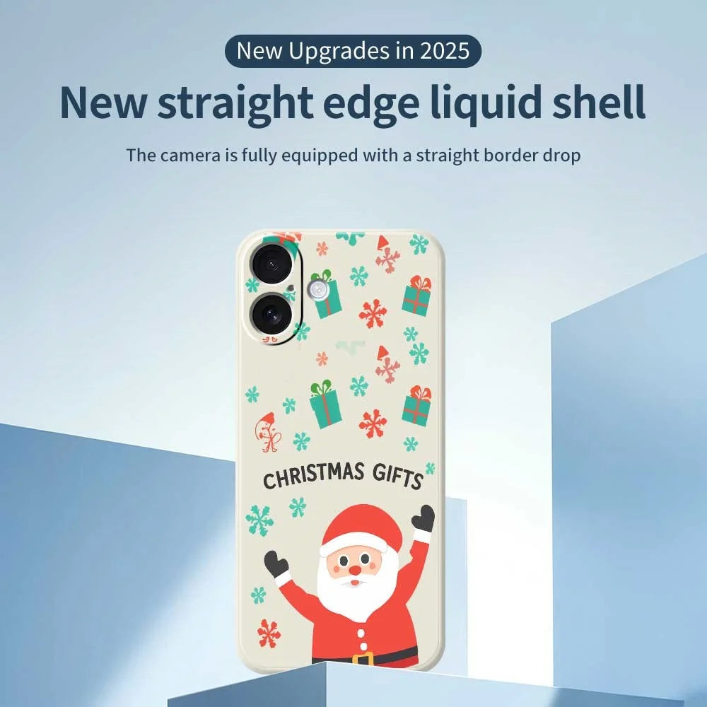 For iPhone 17 Case Christmas Gifts Pattern Printing Straight Edge TPU Phone Back Cover - Green - 2