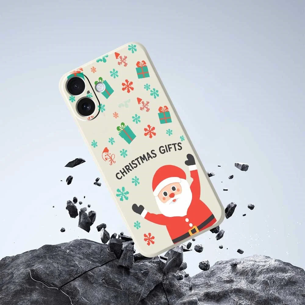 For iPhone 17 Case Christmas Gifts Pattern Printing Straight Edge TPU Phone Back Cover - Green - 5