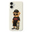For iPhone 17 Case Cool Bear Pattern Printing Straight Edge TPU Phone Back Cover - Beige - 1
