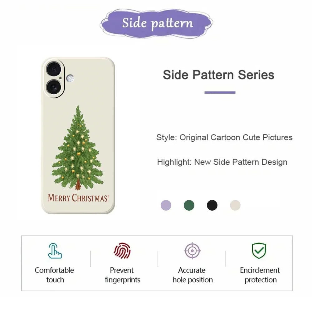 For iPhone 17 Case Christmas Tree Pattern Printing Straight Edge TPU Phone Back Cover - Beige - 2