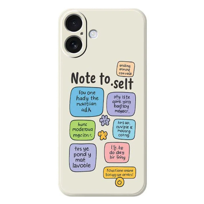 For iPhone 17 Case Colored Sticky Notes Pattern Printing Straight Edge TPU Phone Back Cover - Beige - 1