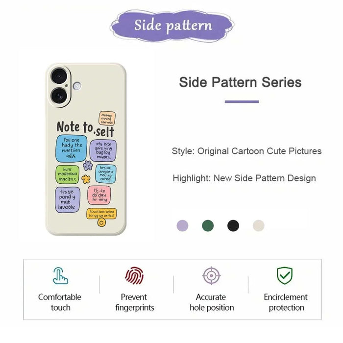 For iPhone 17 Case Colored Sticky Notes Pattern Printing Straight Edge TPU Phone Back Cover - Beige - 2