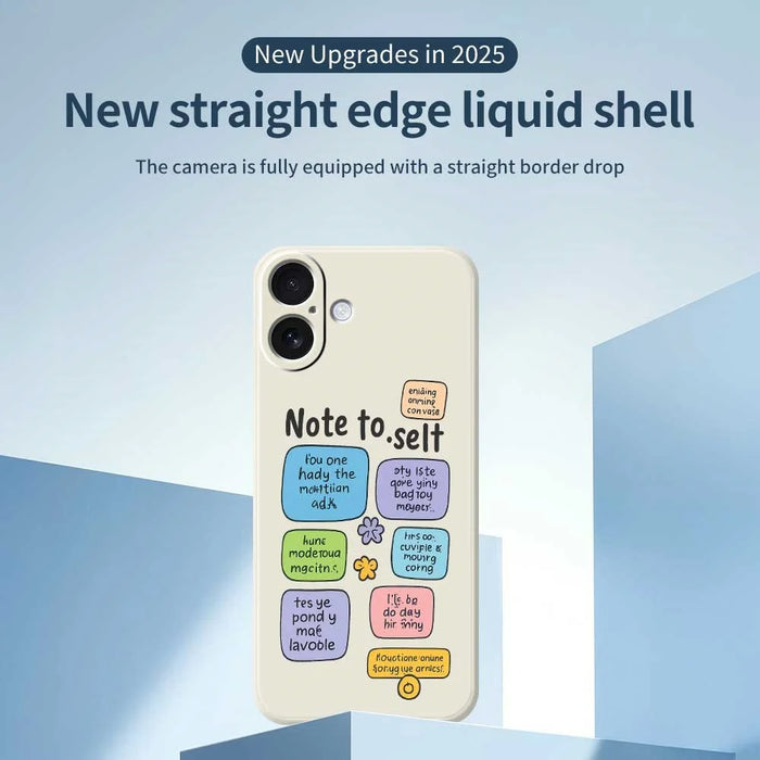 For iPhone 17 Case Colored Sticky Notes Pattern Printing Straight Edge TPU Phone Back Cover - Beige - 3
