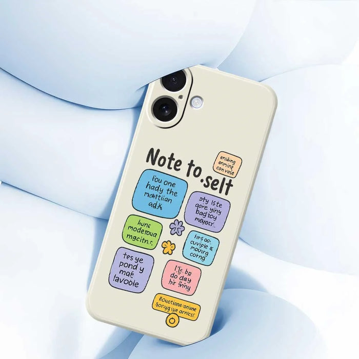 For iPhone 17 Case Colored Sticky Notes Pattern Printing Straight Edge TPU Phone Back Cover - Beige - 5