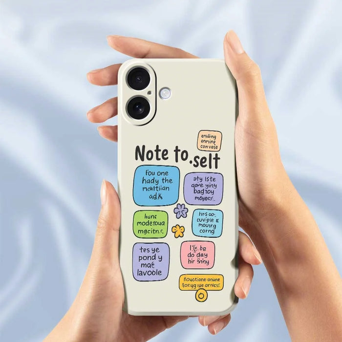 For iPhone 17 Case Colored Sticky Notes Pattern Printing Straight Edge TPU Phone Back Cover - Beige - 6