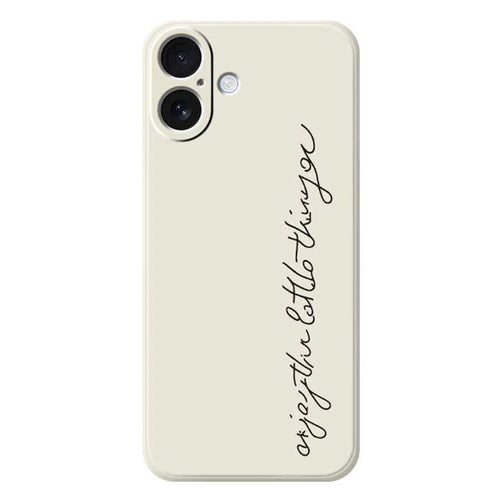 For iPhone 17 Case WordArt Pattern Printing Straight Edge TPU Phone Back Cover - Beige - 1