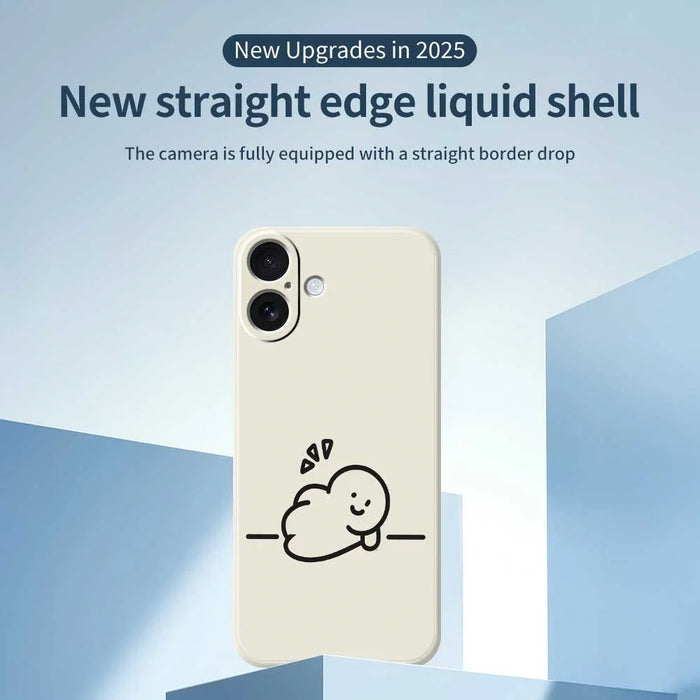 For iPhone 17 Case Stick Figure Pattern Printing Straight Edge TPU Phone Back Cover - Beige - 3