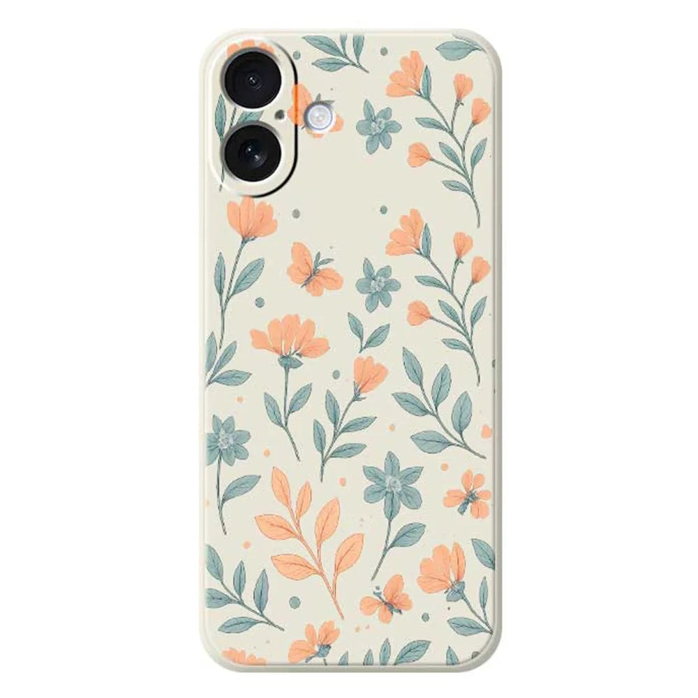 For iPhone 17 Case Yellow Flowers Pattern Printing Straight Edge TPU Phone Back Cover - Beige - 1