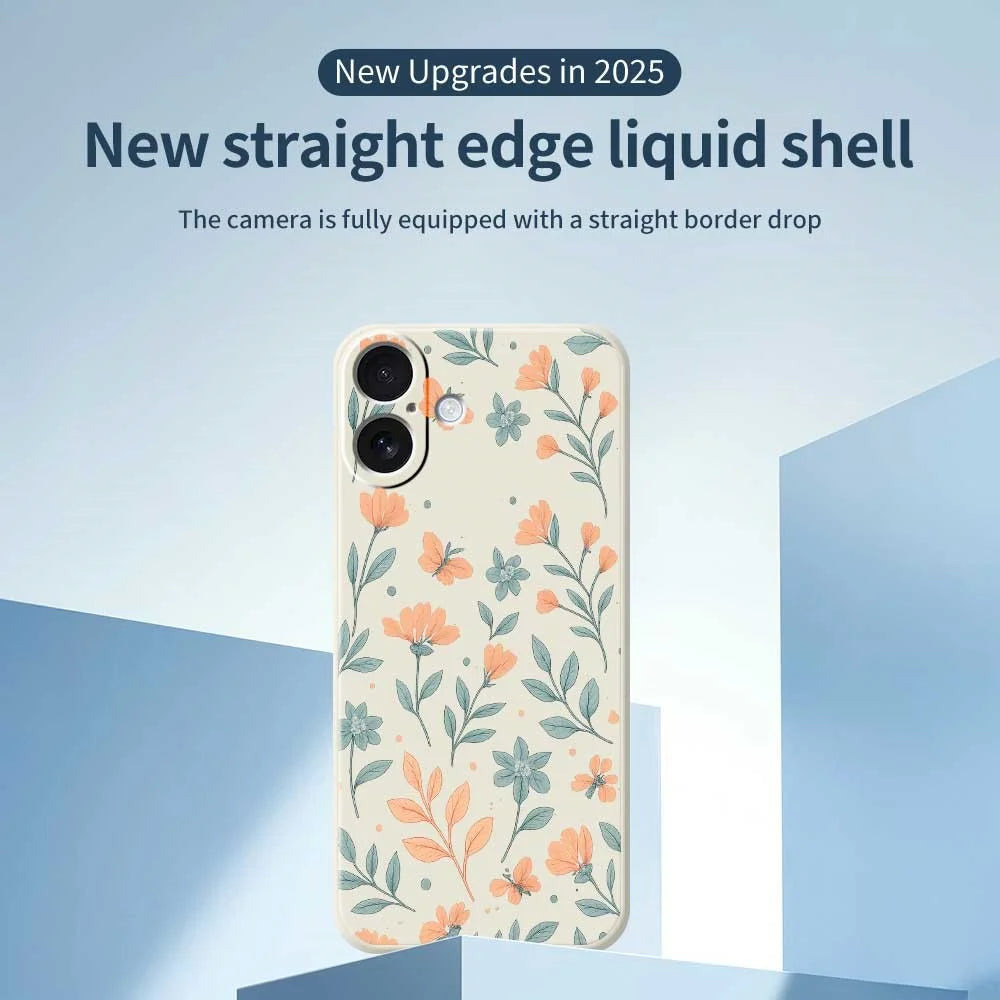 For iPhone 17 Case Yellow Flowers Pattern Printing Straight Edge TPU Phone Back Cover - Beige - 3