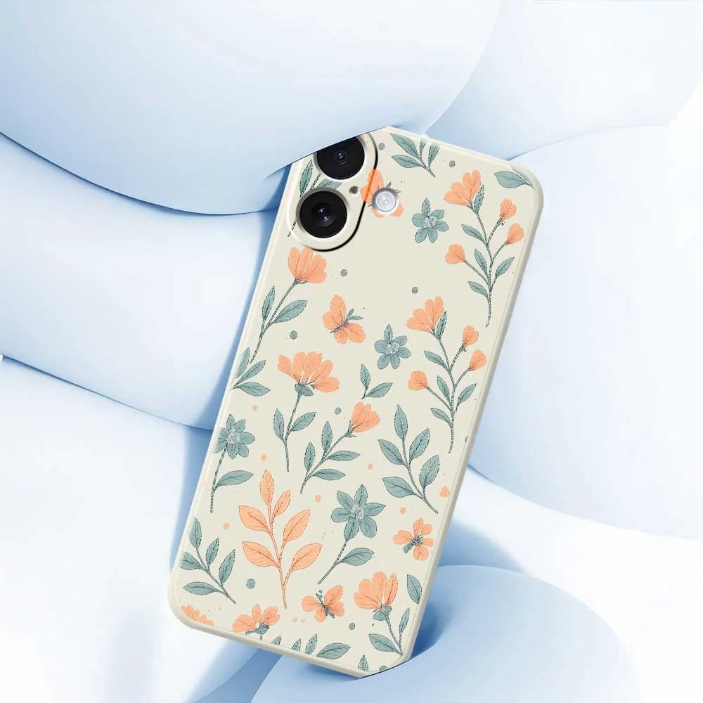 For iPhone 17 Case Yellow Flowers Pattern Printing Straight Edge TPU Phone Back Cover - Beige - 5