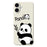 For iPhone 17 Case Panda Pattern Printing Straight Edge TPU Phone Back Cover - Beige - 1