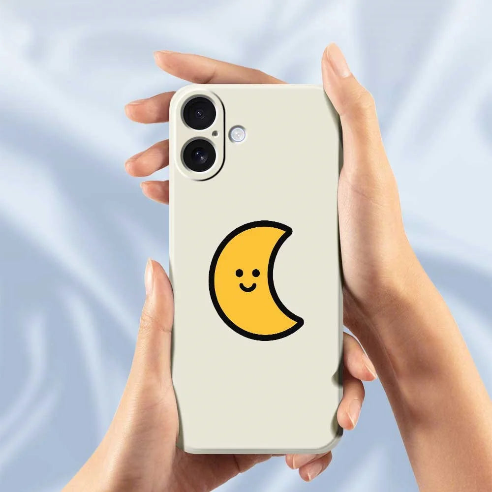For iPhone 17 Case Yellow Moon Pattern Printing Straight Edge TPU Phone Back Cover - Beige - 6