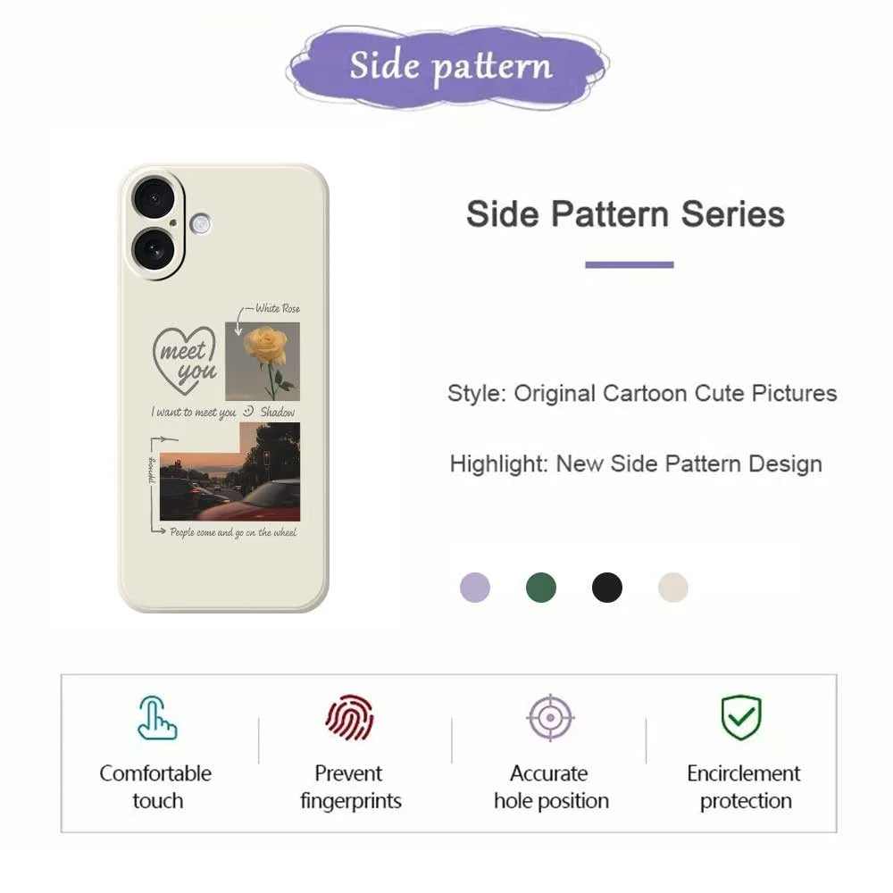 For iPhone 17 Case Meet You Photo Pattern Printing Straight Edge TPU Phone Back Cover - Beige - 2