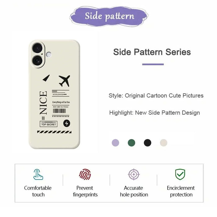 For iPhone 17 Case Boarding Ticket Pattern Printing Straight Edge TPU Phone Back Cover - Beige - 2