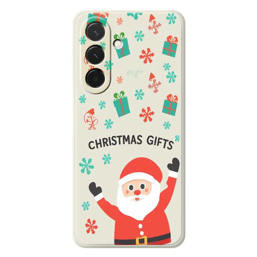 For Samsung Galaxy A36 5G Case Christmas Gifts Pattern Printing Straight Edge TPU Phone Back Cover - Beige - 1
