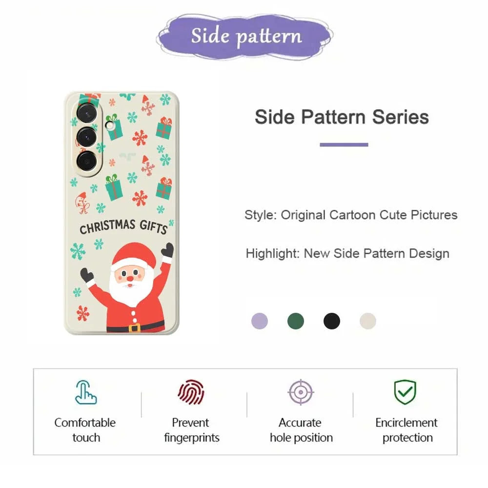 For Samsung Galaxy A36 5G Case Christmas Gifts Pattern Printing Straight Edge TPU Phone Back Cover - Beige - 2