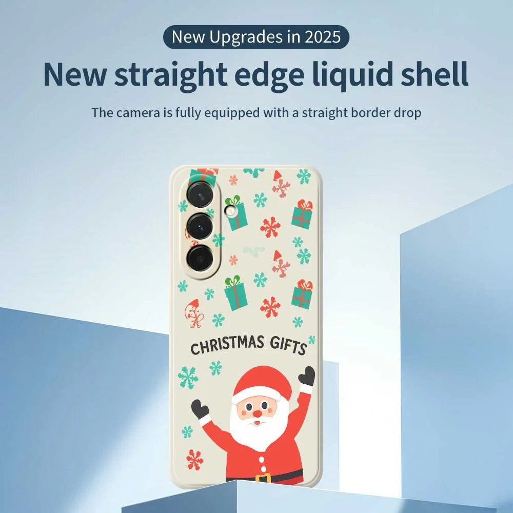 For Samsung Galaxy A36 5G Case Christmas Gifts Pattern Printing Straight Edge TPU Phone Back Cover - Beige - 3