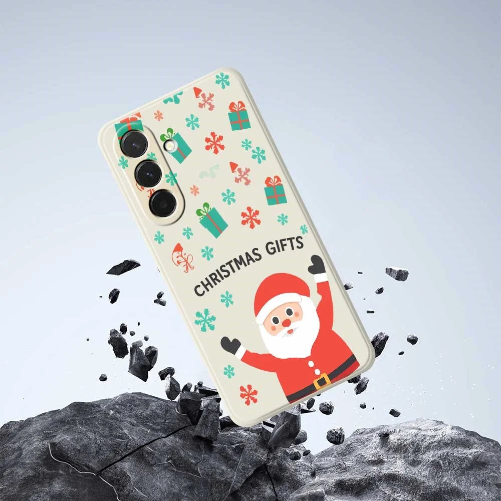 For Samsung Galaxy A36 5G Case Christmas Gifts Pattern Printing Straight Edge TPU Phone Back Cover - Beige - 7