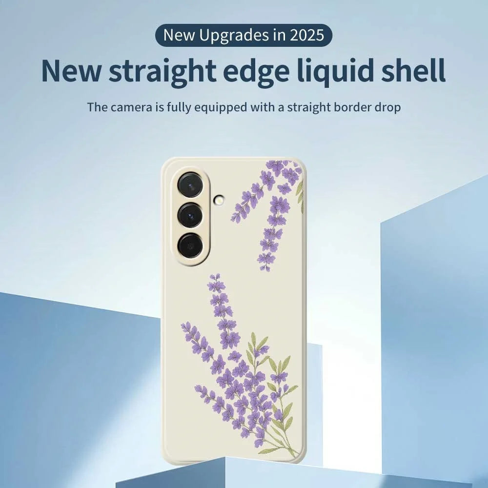 For Samsung Galaxy A36 5G Case Lavender Pattern Printing Straight Edge TPU Phone Back Cover - Beige - 3