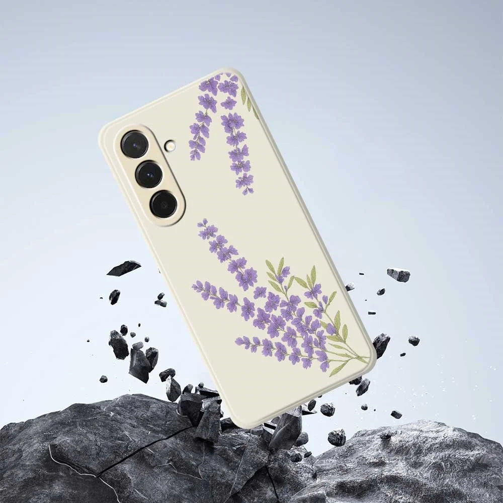 For Samsung Galaxy A36 5G Case Lavender Pattern Printing Straight Edge TPU Phone Back Cover - Beige - 7