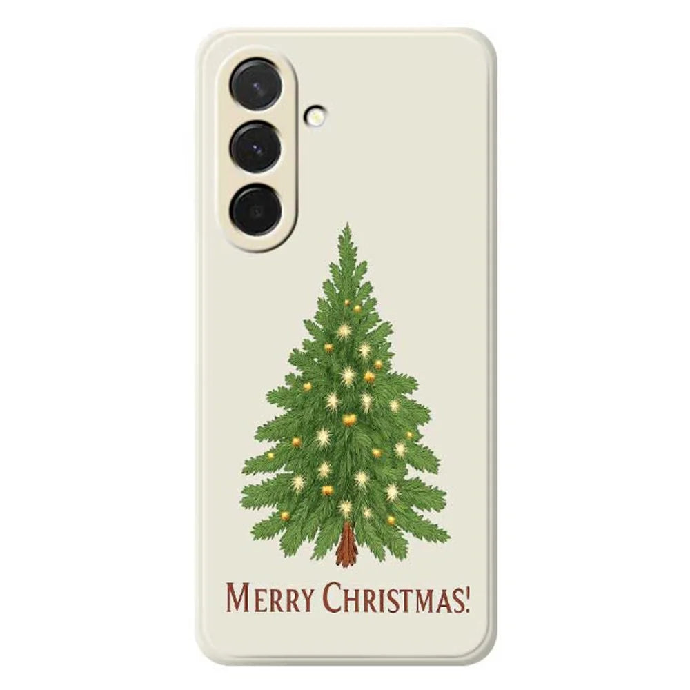 For Samsung Galaxy A36 5G Case Christmas Tree Pattern Printing Straight Edge TPU Phone Back Cover - Beige - 1