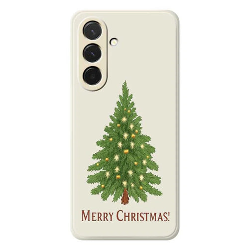 For Samsung Galaxy A36 5G Case Christmas Tree Pattern Printing Straight Edge TPU Phone Back Cover - Beige - 1