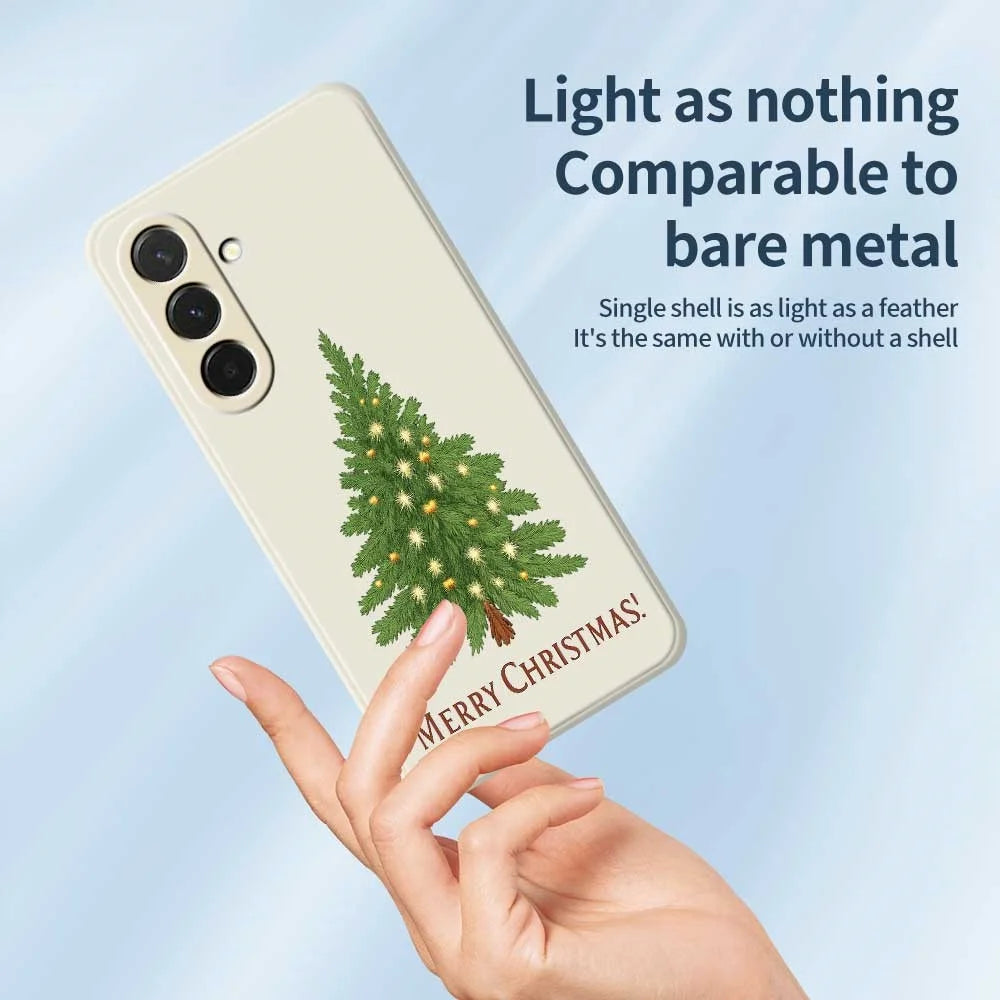 For Samsung Galaxy A36 5G Case Christmas Tree Pattern Printing Straight Edge TPU Phone Back Cover - Beige - 4