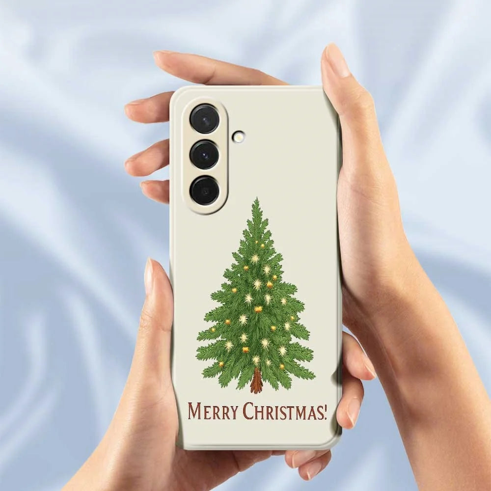 For Samsung Galaxy A36 5G Case Christmas Tree Pattern Printing Straight Edge TPU Phone Back Cover - Beige - 6