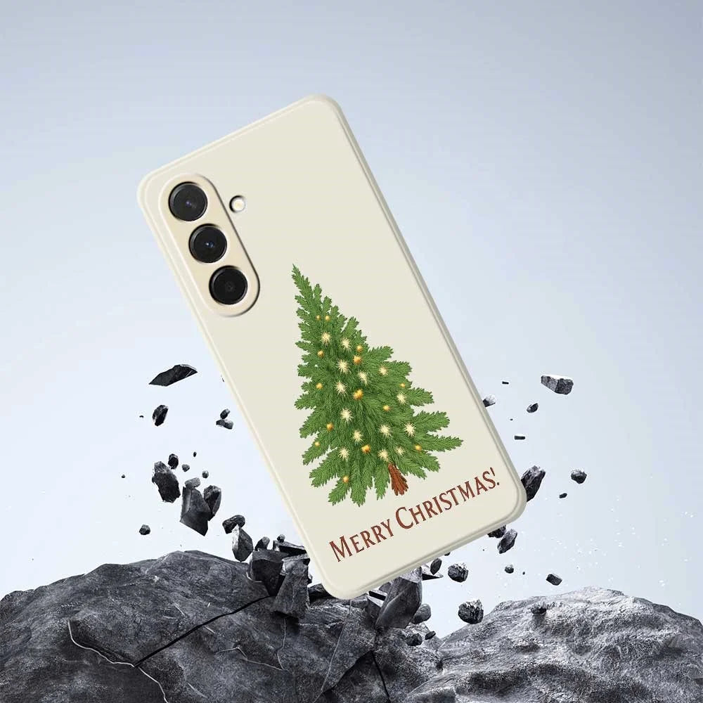 For Samsung Galaxy A36 5G Case Christmas Tree Pattern Printing Straight Edge TPU Phone Back Cover - Beige - 7