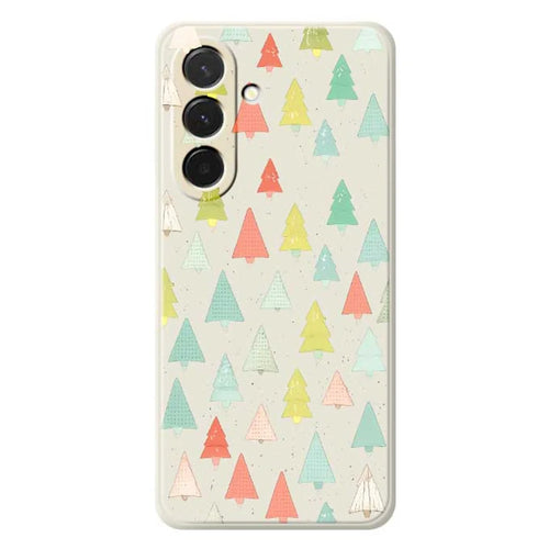 For Samsung Galaxy A36 5G Case Colorful Trees Pattern Printing Straight Edge TPU Phone Back Cover - Beige - 1