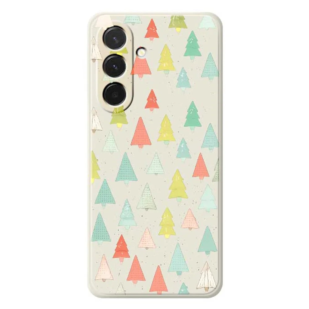 For Samsung Galaxy A36 5G Case Colorful Trees Pattern Printing Straight Edge TPU Phone Back Cover - Beige - 1