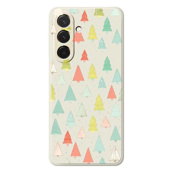 For Samsung Galaxy A36 5G Case Colorful Trees Pattern Printing Straight Edge TPU Phone Back Cover - Beige - 1