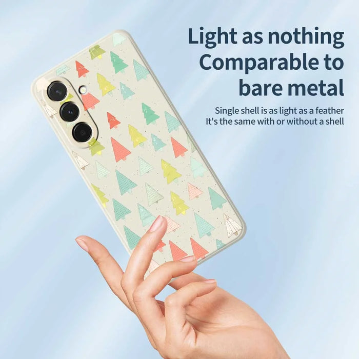For Samsung Galaxy A36 5G Case Colorful Trees Pattern Printing Straight Edge TPU Phone Back Cover - Beige - 4