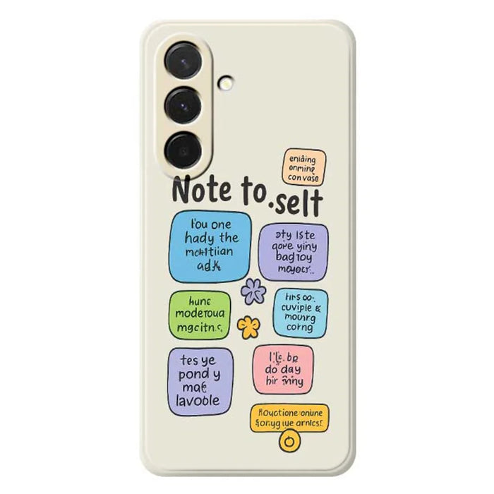 For Samsung Galaxy A36 5G Case Colored Sticky Notes Pattern Printing Straight Edge TPU Phone Back Cover - Beige - 1