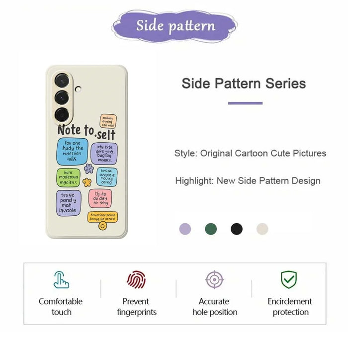 For Samsung Galaxy A36 5G Case Colored Sticky Notes Pattern Printing Straight Edge TPU Phone Back Cover - Beige - 2