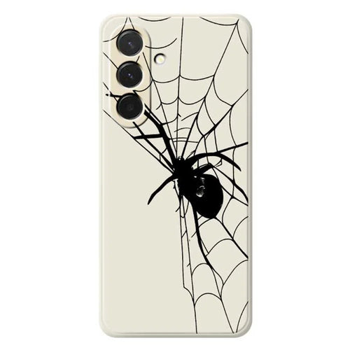 For Samsung Galaxy A36 5G Case Spider Pattern Printing Straight Edge TPU Phone Back Cover - Beige - 1