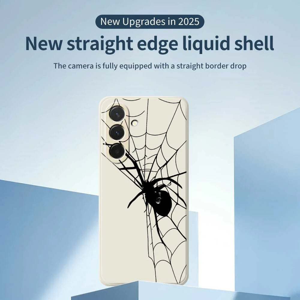For Samsung Galaxy A36 5G Case Spider Pattern Printing Straight Edge TPU Phone Back Cover - Beige - 3