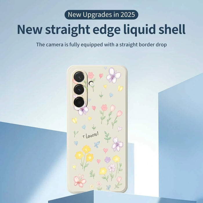 For Samsung Galaxy A36 5G Case Small Flowers Pattern Printing Straight Edge TPU Phone Back Cover - Beige - 3