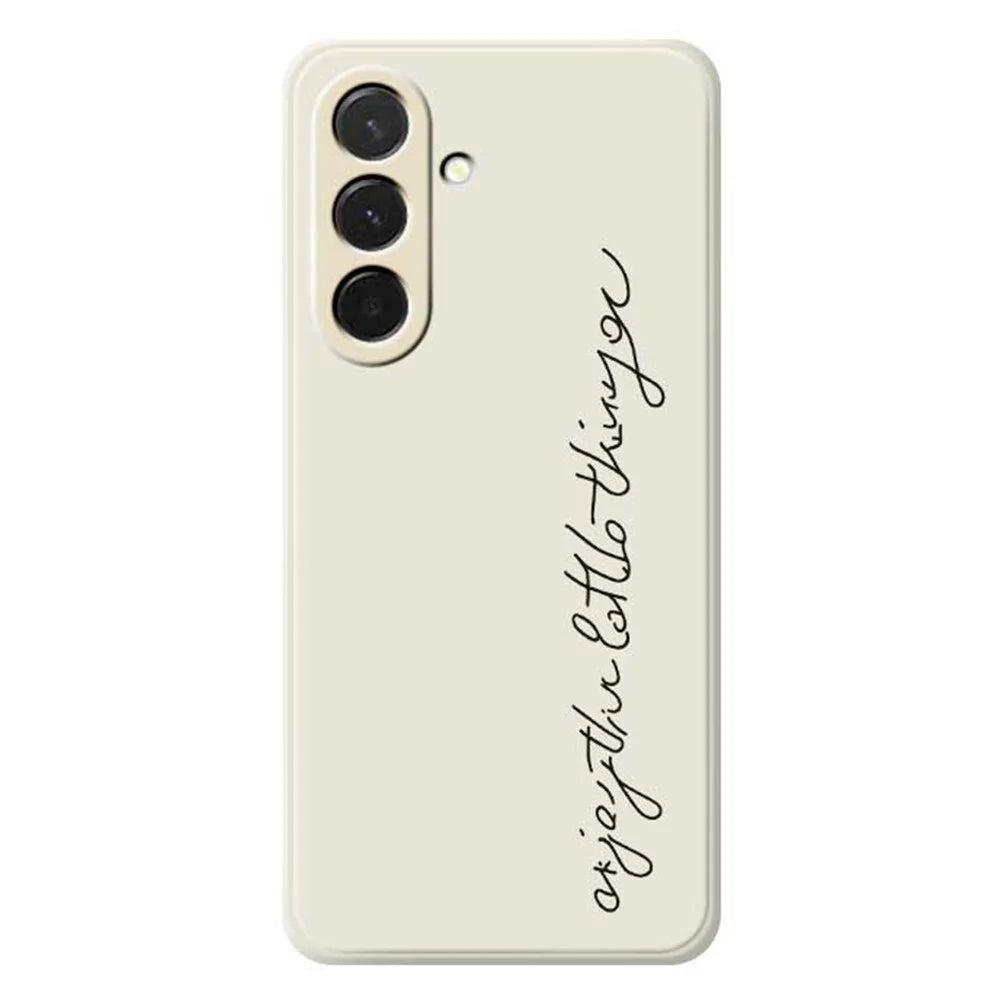 For Samsung Galaxy A36 5G Case WordArt Pattern Printing Straight Edge TPU Phone Back Cover - Beige - 1