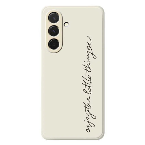 For Samsung Galaxy A36 5G Case WordArt Pattern Printing Straight Edge TPU Phone Back Cover - Beige - 1