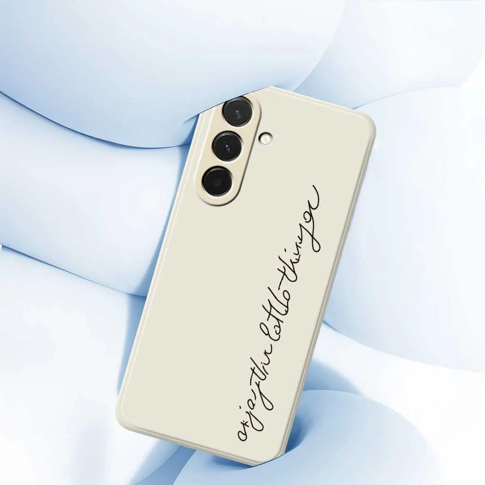 For Samsung Galaxy A36 5G Case WordArt Pattern Printing Straight Edge TPU Phone Back Cover - Beige - 5