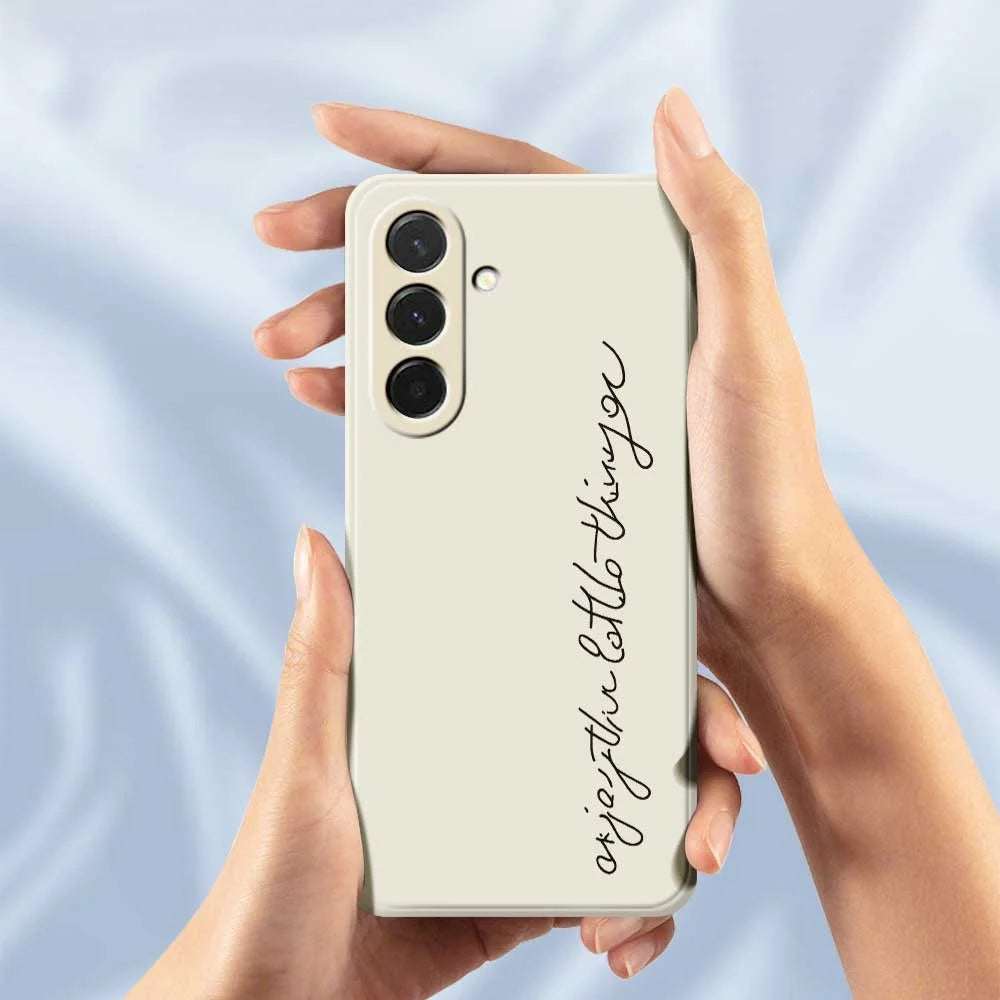 For Samsung Galaxy A36 5G Case WordArt Pattern Printing Straight Edge TPU Phone Back Cover - Beige - 6